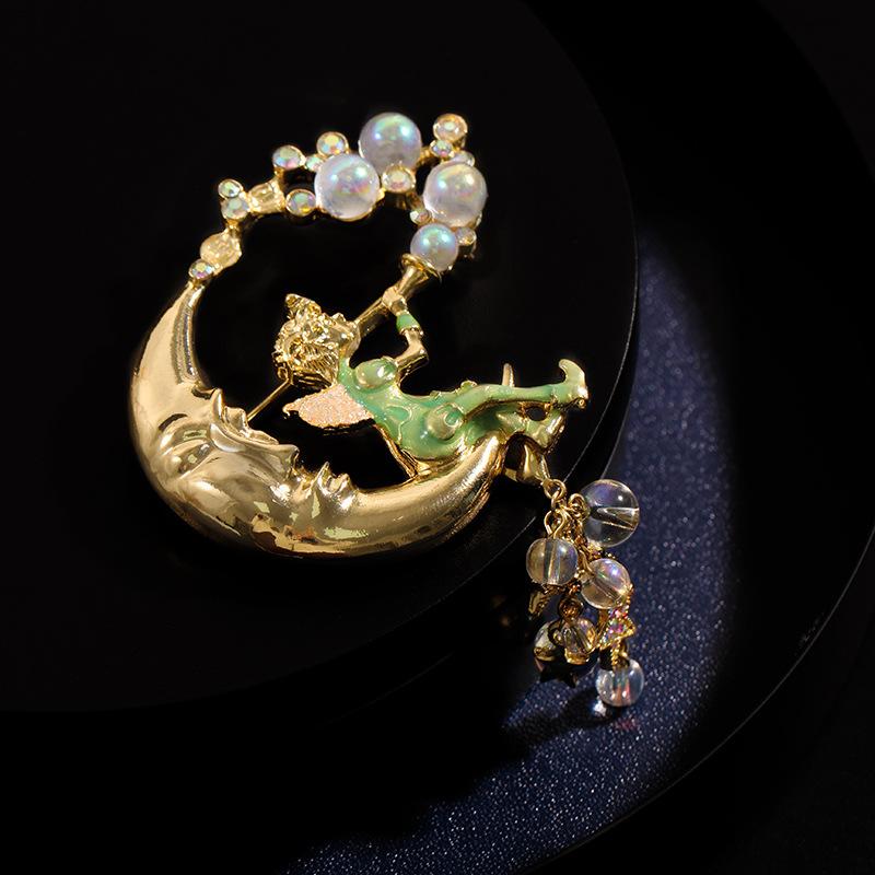 

Винтажный Средневековый Дизайн Дворец Женщины Мужчины Ослепительный Ангел Фея Кристалл Значки Булавки Ретро Классический Унисекс Вечеринка Банкет Броши Подарок