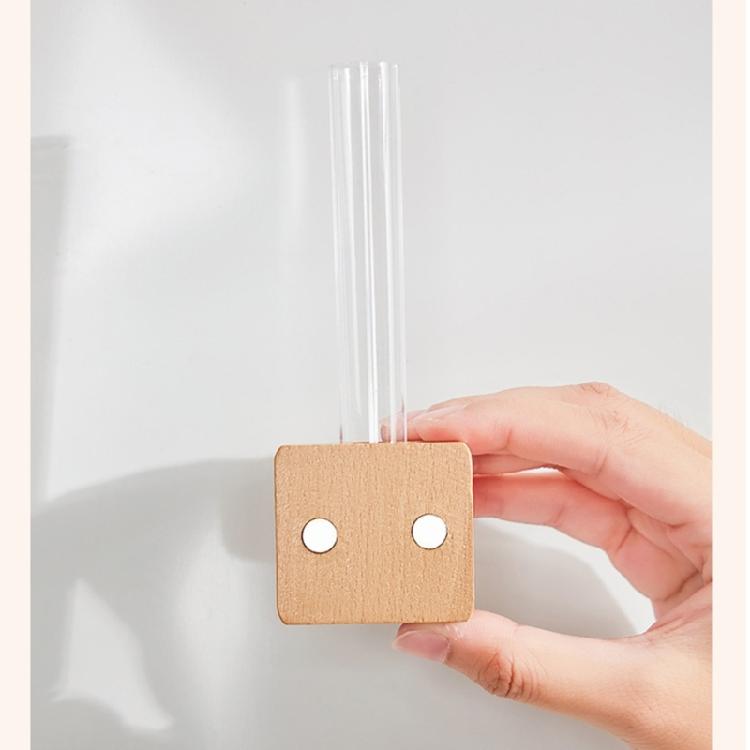 Mini Magnetic Vase for Fridge Wood and Test Tube Designs Refrigerator Magnet Flower Holder Planter for Home Decoration