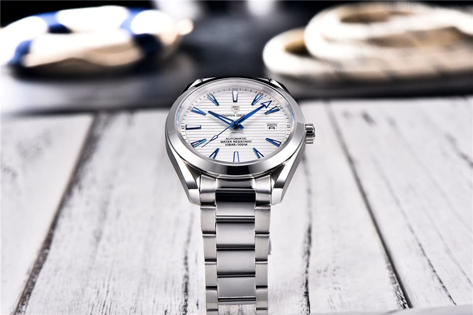 Pagani Design Made In Seiko NH35 Aqua Terra Stainless Rubber Sapphire Dress Perfect for and Men's Watch, Japan, Movement, Automatic, Mechanical,