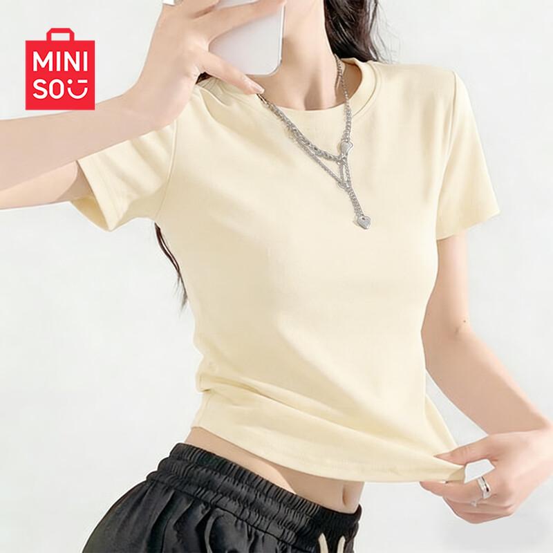 MINISO Women's Slim Fit Short Sleeve T-Shirt