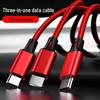 Three-in-One Braided Data Cable for Android, Type-C, and Apple Devices