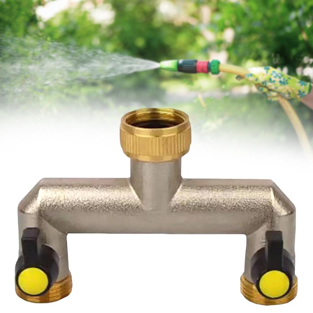 3/4 Inch 2 Way Hose Splitter Zinc Alloy Garden Hose Splitter Rustproof Hose Connector Splitter For Outdoor Gardening Lawn Care