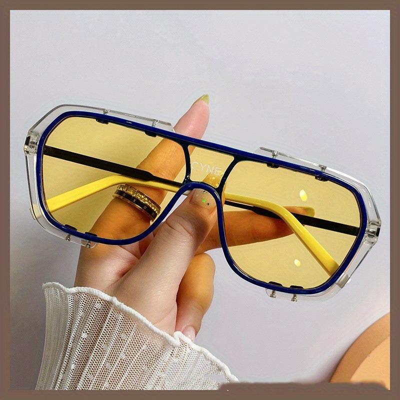 

Double Beam Connected Sunshade Full Frame Sunglasses High-end Retro Large Frame Glasses