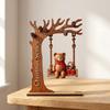 2D Flat Swingable Figure Wooden Craft Tabletop Decoration Christmas Swing Ornament  New Year