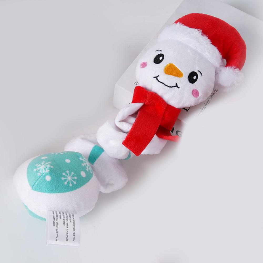 Cartoon Snowman Pet Dog Squeaky Sound Toy Cute Chew Bite Dog Toy Puppy