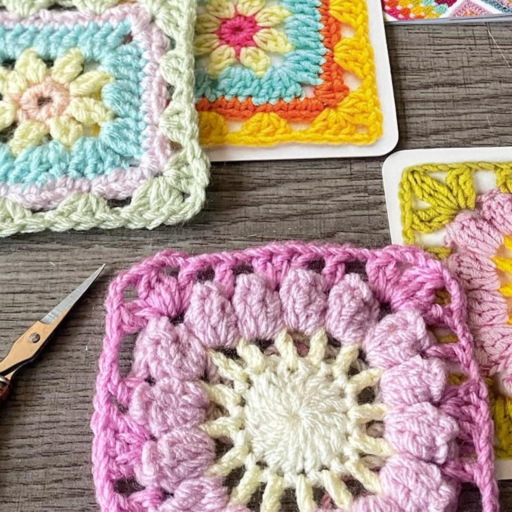 Koundeneko Crochet Pattern Granny Square Card Crochet Craft DIY Guide for and 50 Mixed Crochet Patterns Not Deck, 50-Piece Set, Book, Kit, Beginners,