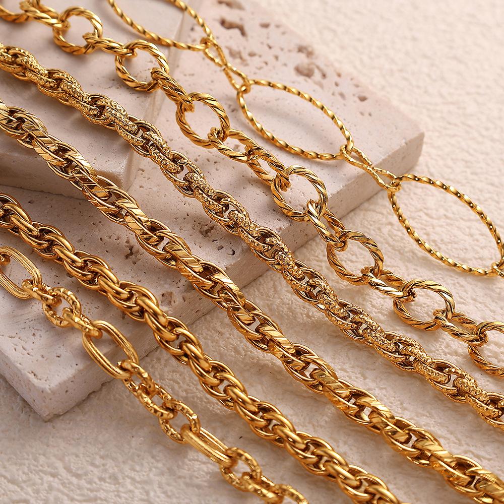 Cuban Chain Men'S Hypotenuse Neck Chain Thick Damp Short Collarbone Chain Women'S Hip Hop Necklace Trend Plain Chain Titanium Steel Jewelry