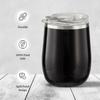 Stainless Steel Tumbler | Coffee Mug | Double Wall, Sweat-Proof Sipper with Lid for Hot & Cold Drinks | BIS-Approved | 300ml (Glossy Black Finish)