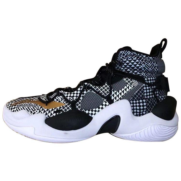 

Li-Ning Баскетбольные кроссовки Air Raid 6 Splicing Non-Slip Shock Absorbing Mid-Top Мужские кроссовки Черный Белый ABAQ011-4