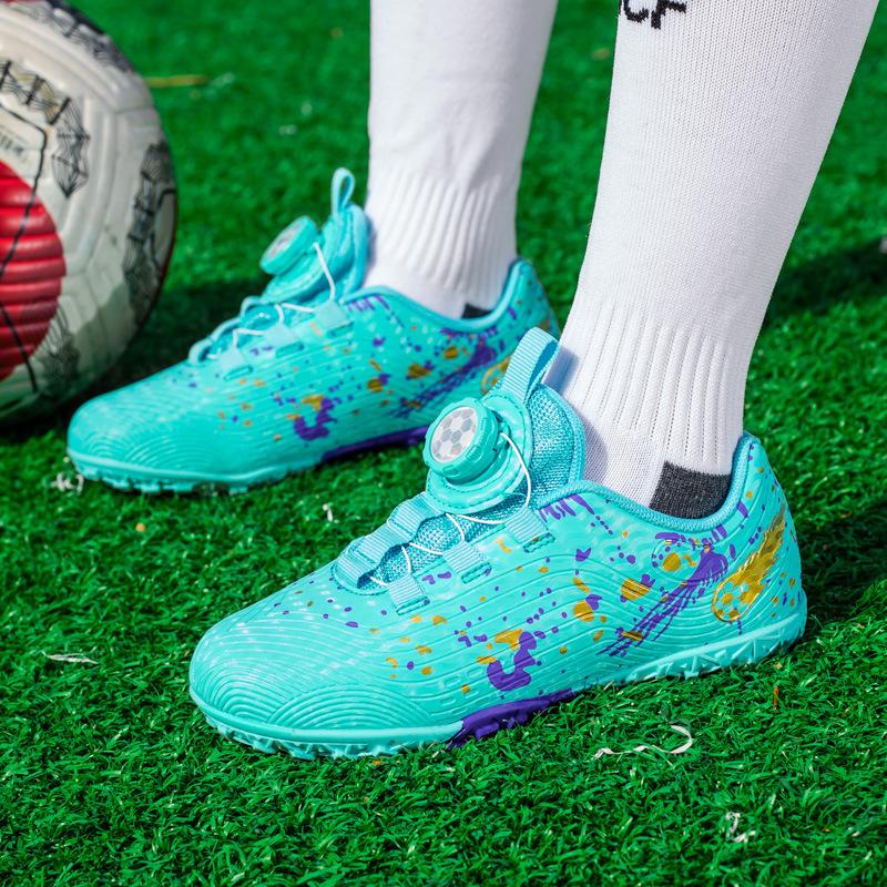 Amazon children's football shoes button lace-up boys broken nails training shoes elementary school students wear-resistant sports shoes women