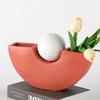 Resin Vase Geometric Semicircle Moon Flowerpot Flower Arrangement Accessories Flower Vase Home Decoration Accessories