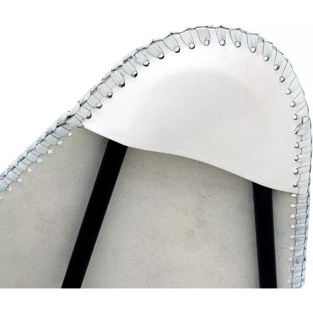 Handmade Vintage White Leather Butterfly Chair Relax Arm Chair