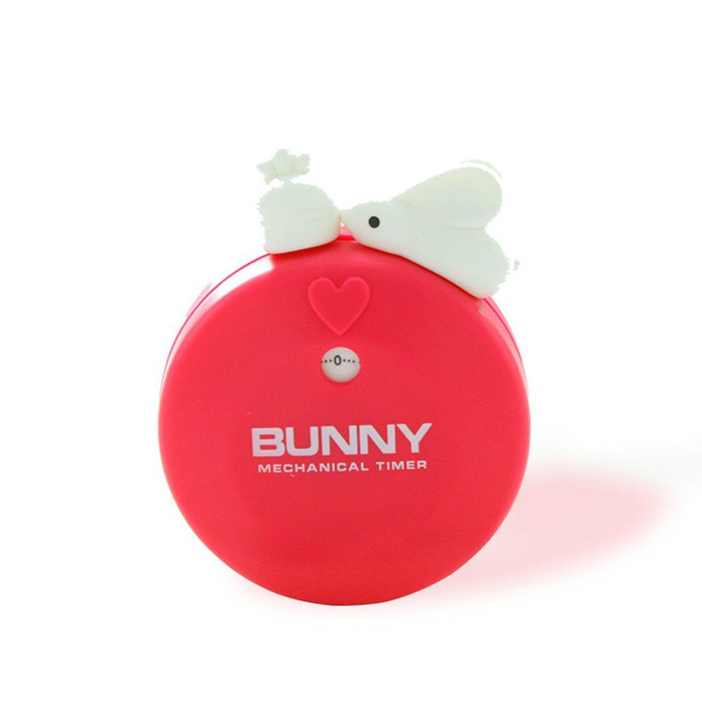 Cartoon Rabbit Shape Mechanical Alarm Timer for Kitchen Cooking Gadgets Red