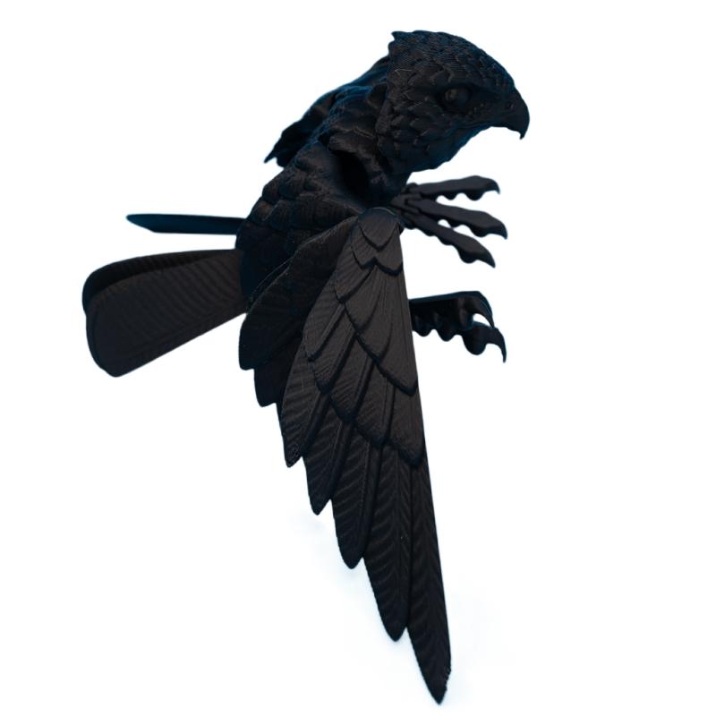 3D Printed Realistic Eagle Model Anime Figure, Plastic Ornament with Swinging Wings, Desktop Decoration Sculpture Figurine Toy