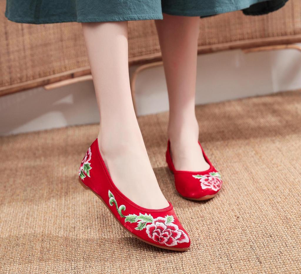 Spitze Zehenpartie Bestickte Frühling & Herbst Pantoletten - Damen Casual Slipper