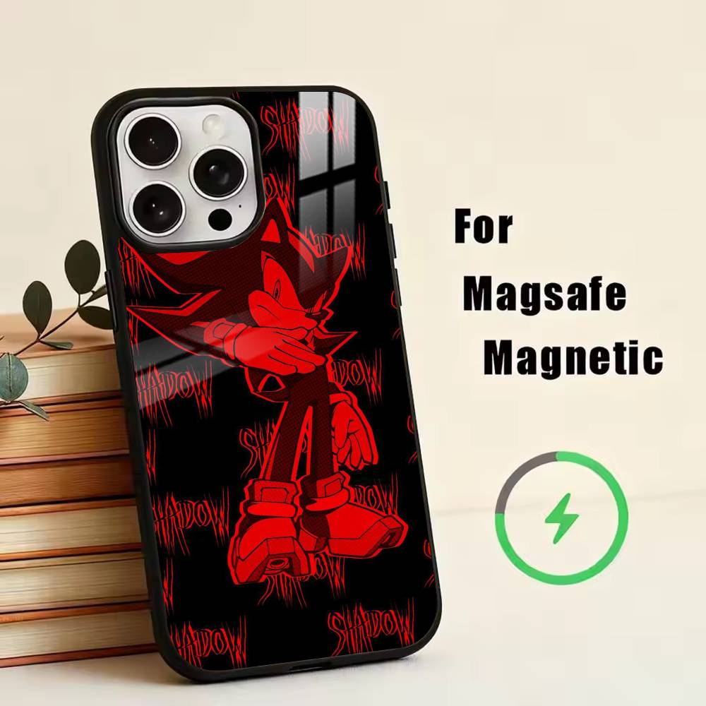 S-Shadow the Hedgehog Phone Case For iPhone17,16,15,14,13,12,11 Plus,Pro Magnetic with Magsafe Wireless Charging