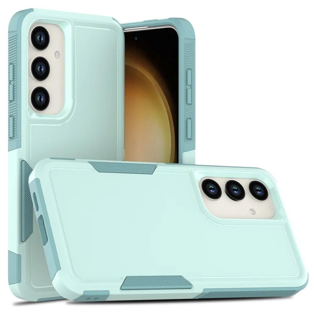 

Защитный чехол для телефона в стиле милитари для Samsung Galaxy S24 Ultra S23 Plus S22 S21 FE 5G, противоударный матовый чехол на заднюю панель For Galaxy S24 чёрный