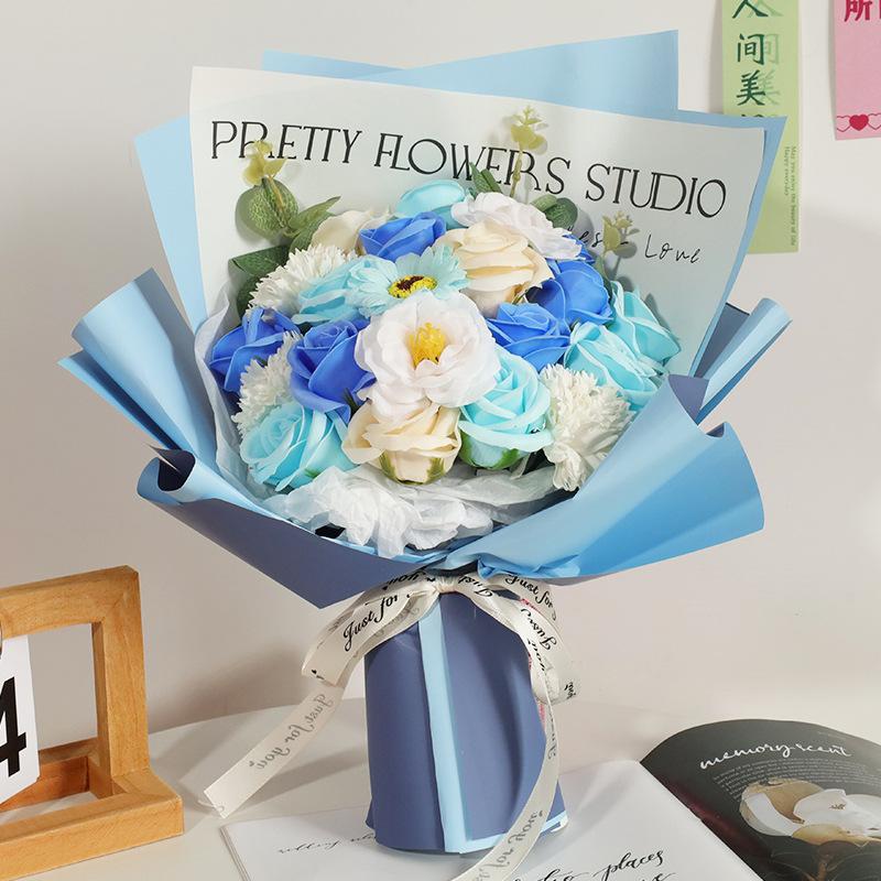 Valentine's Day Bouquet for Girlfriend Rose Soap Bouquet Mothers Day Gift Simulated Bouquet Creative Gift Artificial Flowers
