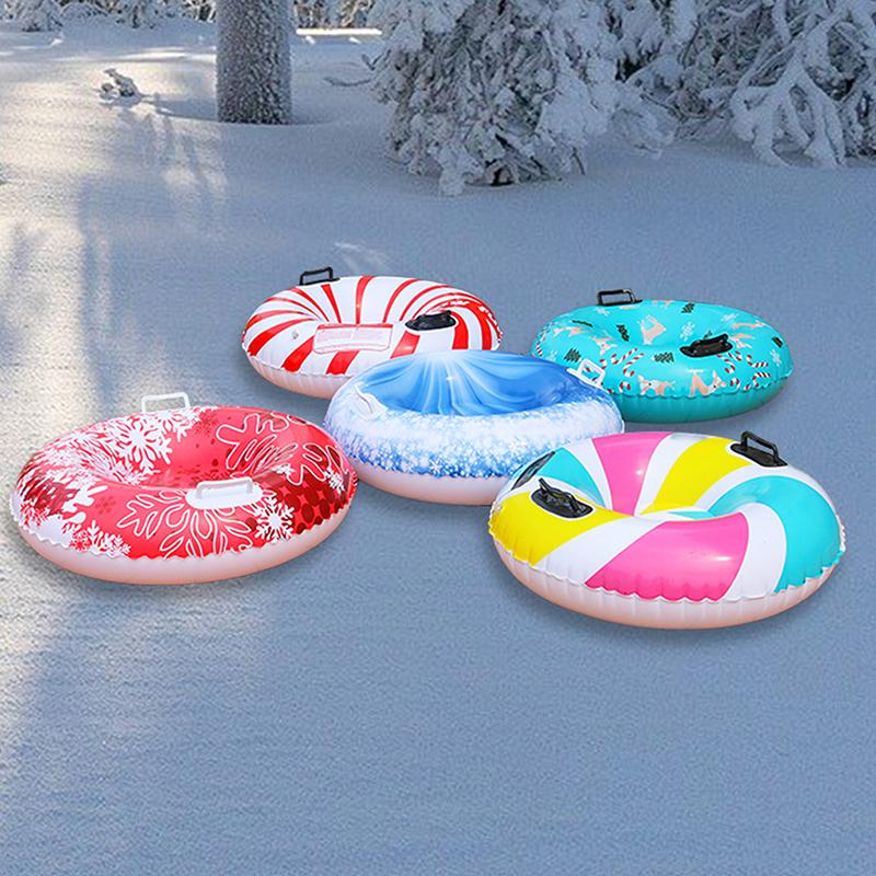 Ski Ring Inflatable Pvc Sledding Tube Thicken Snow Tubing Winter Snow Tube With Handle Snow Racer Durable Snow Sled Board 1Pc