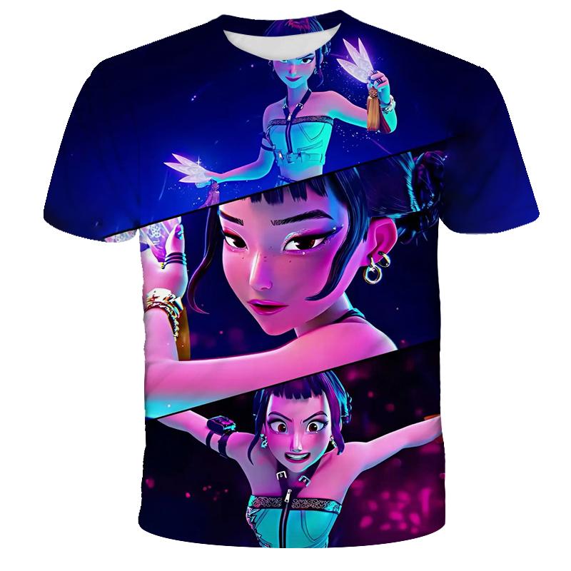 KPop Caçadores de Demônios Tigres Meninas Meninos Camiseta K-Pop Caçadores de Demônios Roupas Infantis Camisetas Bonita Estampa de Desenho Animado Camiseta Tops