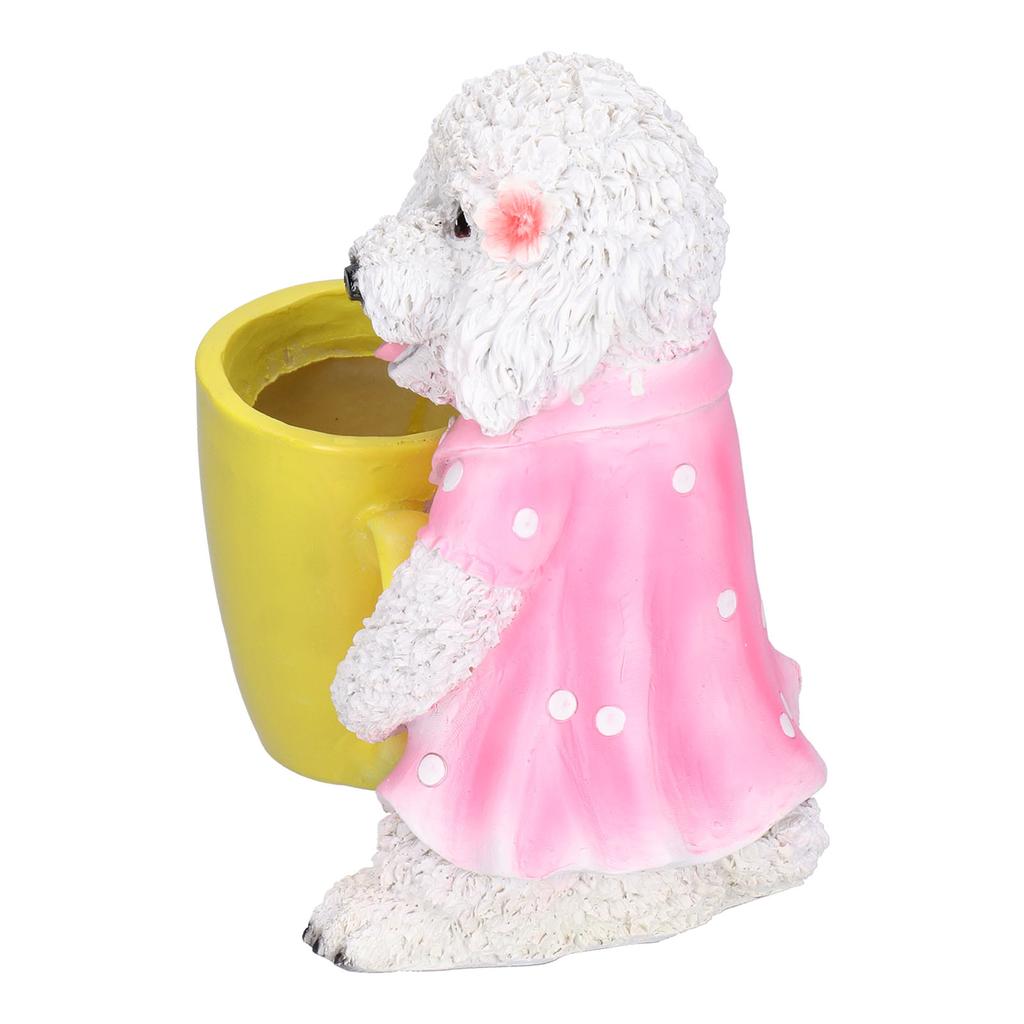 Animal Vase Decoration Resin Hand Painted Simulation Dog Flowerpot Ornament for Garden