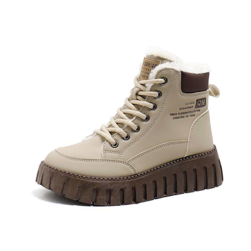 Cotton shoes women's velvet warm genuine flat bottom 2025 autumn and winter new leather soft sole women's shoes wear-resistant KT2509
