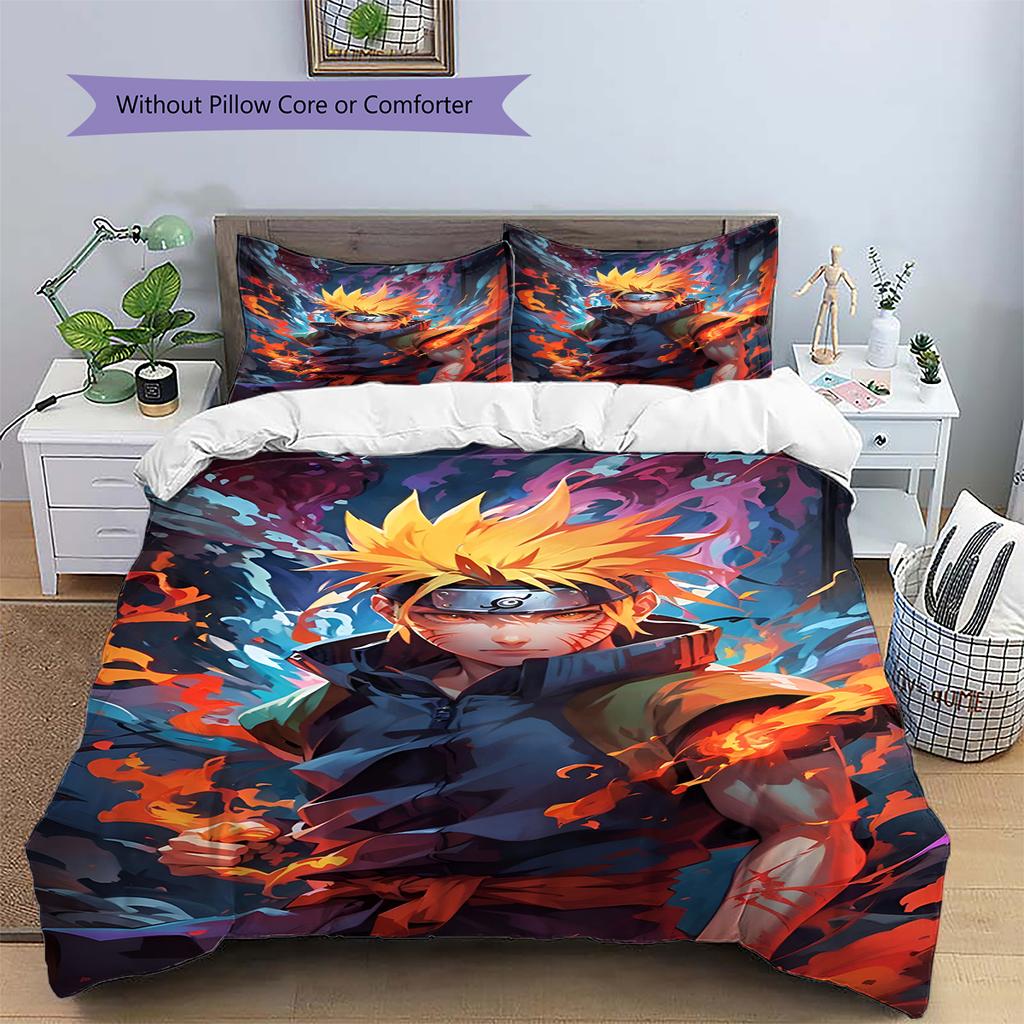 Cartoon Pattern Bedding Quilt Set Quilt Cover Pillowcase Home Decoration Birthday Gift (1 * duvet cover + 2 * pillowcase, without core)