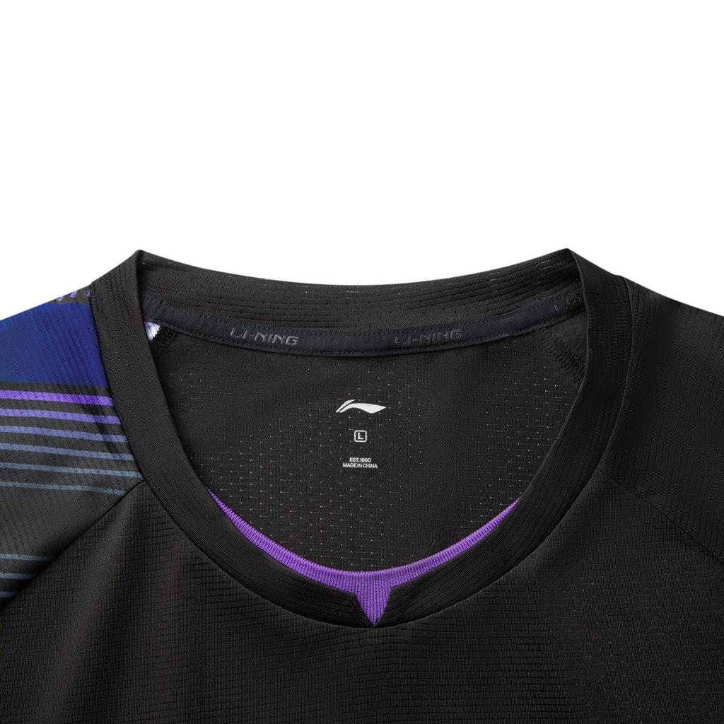 Li Ning Table Tennis Series Sports Comfortable Breathable Short Sleeve T-Shirt Unisex Tops Black AAYV119-1