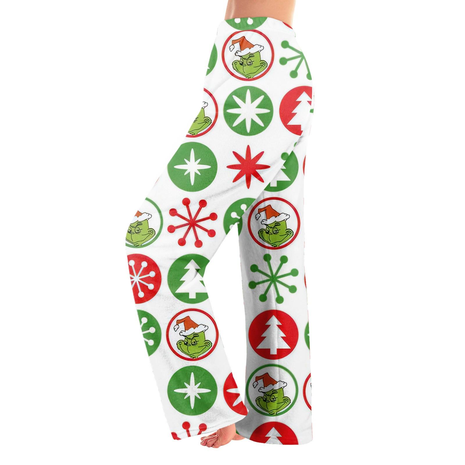 

Женские зимние брюки, длинные брюки, рождественские принтованные брюки XS