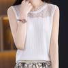 Black Tank Tops Women 2025 Summer Sleeveless O-Neck White Knitted Tank Tops Camis Women Tops JJ290