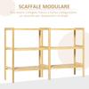 Multipurpose 3-Tier Space-Saving Bamboo Shelf. 62x33x80cm