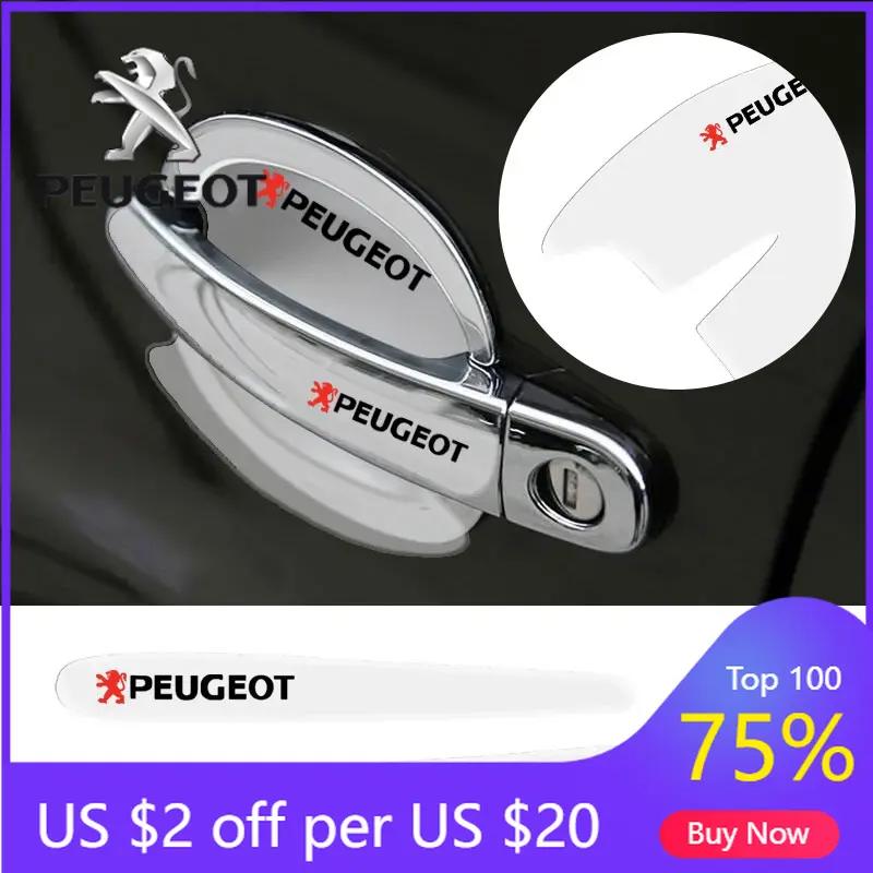 2026 Hot Car Sticker 8pcs New Car Door Handle Bowl Protection Transparent Anti-scratch Decals For Peugeot 308 408 508 RCZ 208 30