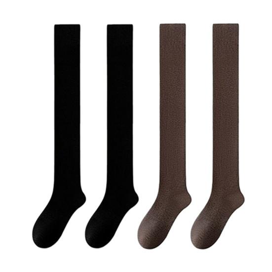 Damen Oberschenkelhohe Socken Dehnbare Gerippte Überknie-Socken Selbsterwärmende Atmungsaktive Stiefelstrümpfe für Dating Party Streetwear