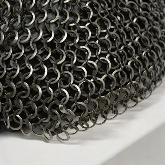 Medieval Crusader Knight Great Helmet Spoleto Bascinet Helmet With Chainmail Aventail Handmade