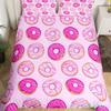 Donuts Bedding Duvet Cover Chocolate Doughnut Bedding Set Black White Comforter Cover Microfiber Whimsical Dessert Quilt Cover