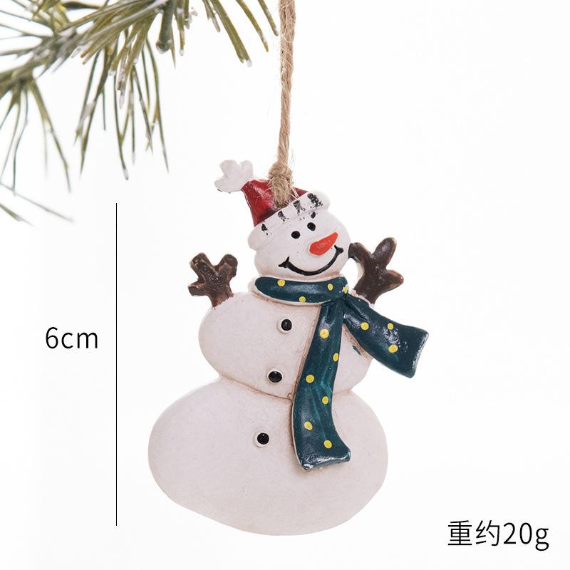 New Christmas Painted Resin Santa Claus Heart Pendant Retro Style Christmas Tree Imitation Ceramic Decoration navidad 2025