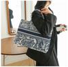 Chinese Style Large Canvas Tote Bag – Fashionable Autumn Handbag for Women 2025