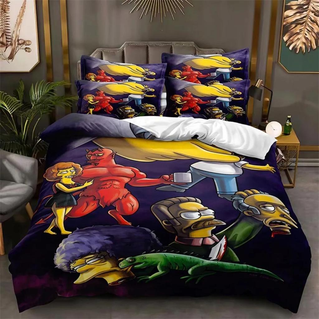 Anime Family Bedding Set Cartoon Anime Set Adult Kid Bedroom Duvet Cover Sets 3D Print Kawaii Anime Home Household Goods