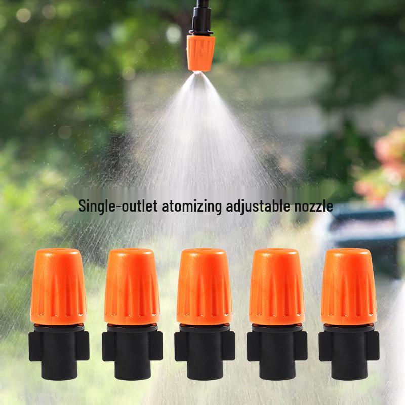 Orange Adjustable Shut-Off Atomizing Micro-Sprinkler for Agricultural Irrigation
