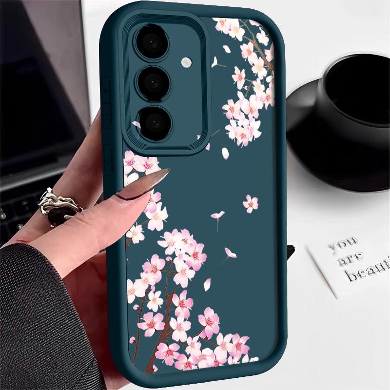 S26 Ultra Case Pink Peach Blossoms Floral Cover For Samsung Galaxy S25 S24 Ultra S23 Plus S22 S21 FE A54 A15 A35 A55 A16 A26 A36 A56 A17 A37 A57 5G