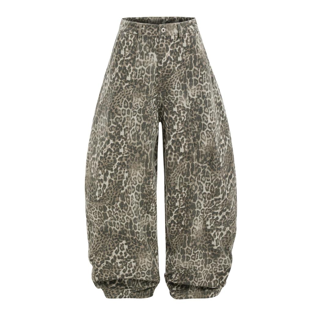 Women's Leopard Print Retro Wide-Leg Jeans 2025