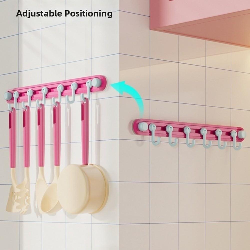 Non-Marking Suction Cup Hooks Plastic Kitchen Storage Hooks Practical Towel 6 Head Hooks  Bathroom