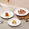 Zhilis Pure White Ceramic Flat Dinner Plate