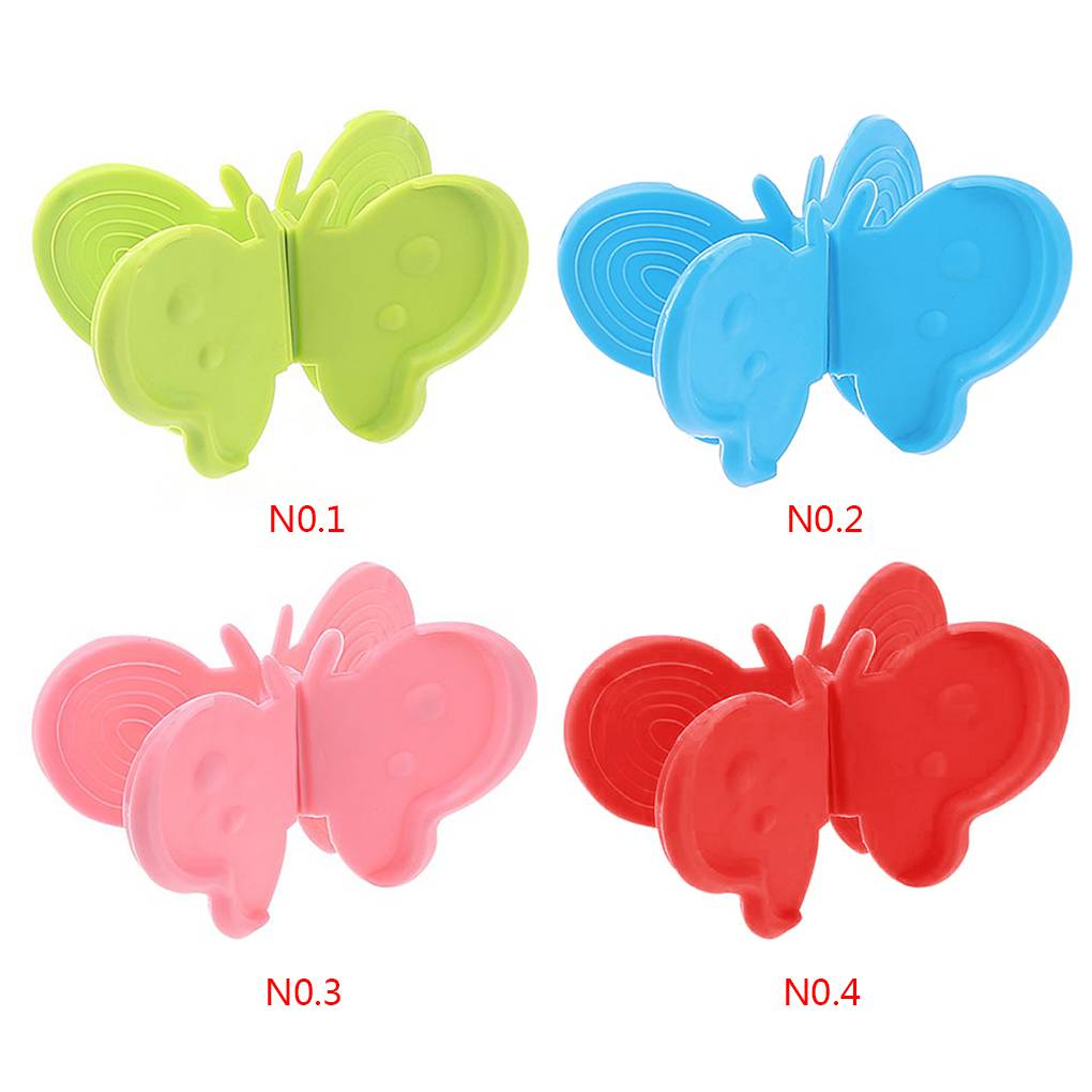 2Pcs Kitchen Anti-scald Clip Butterfly Shaped Heat Proof Bowl Plate Clamp Holder