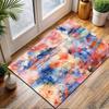 Vibrant Watercolor Floral Pattern Patterned carpet, non slip mat suitable for living room and bedroom sofas