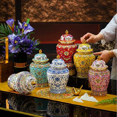 Emaille-Ingwer-Glas, Keramik, allgemeines Glas, für Zuhause, Retro-Keramik, Süßigkeiten, Nüsse, Kaffeebohnen, Pulver, versiegeltes Glas, Desktop-Ornamente, Keramikvase