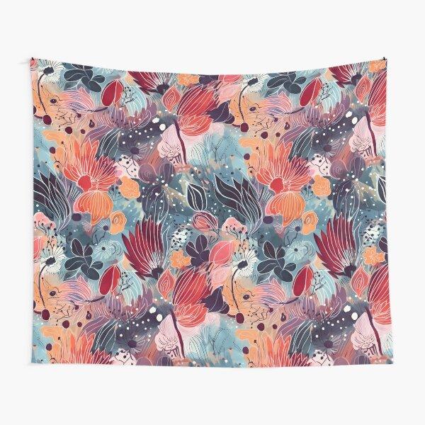 Country Style Abstract Floral Tapestry Spring Flower Tapestry Colorful Scenery Wall Hanging for House Bedroom Living Room Decor