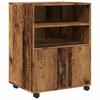 Mobile Cabinet with Rustic Wood Look 60 X 48 X 81 Cm Engineered Wood