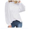 New Spring and Autumn Women's Round Neck Long Sleeve Lace Patchwork Loose T-Shirt Top