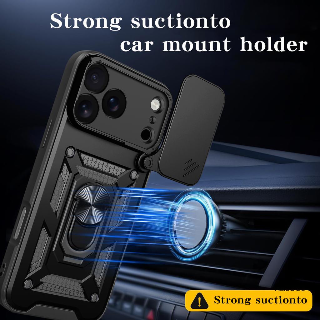 Funda for iPhone 17 Pro Max 17 Air Case Slide Camera Lens Ring Stand Holder Shockproof Phone Cover for iPhone 17 Pro Capa